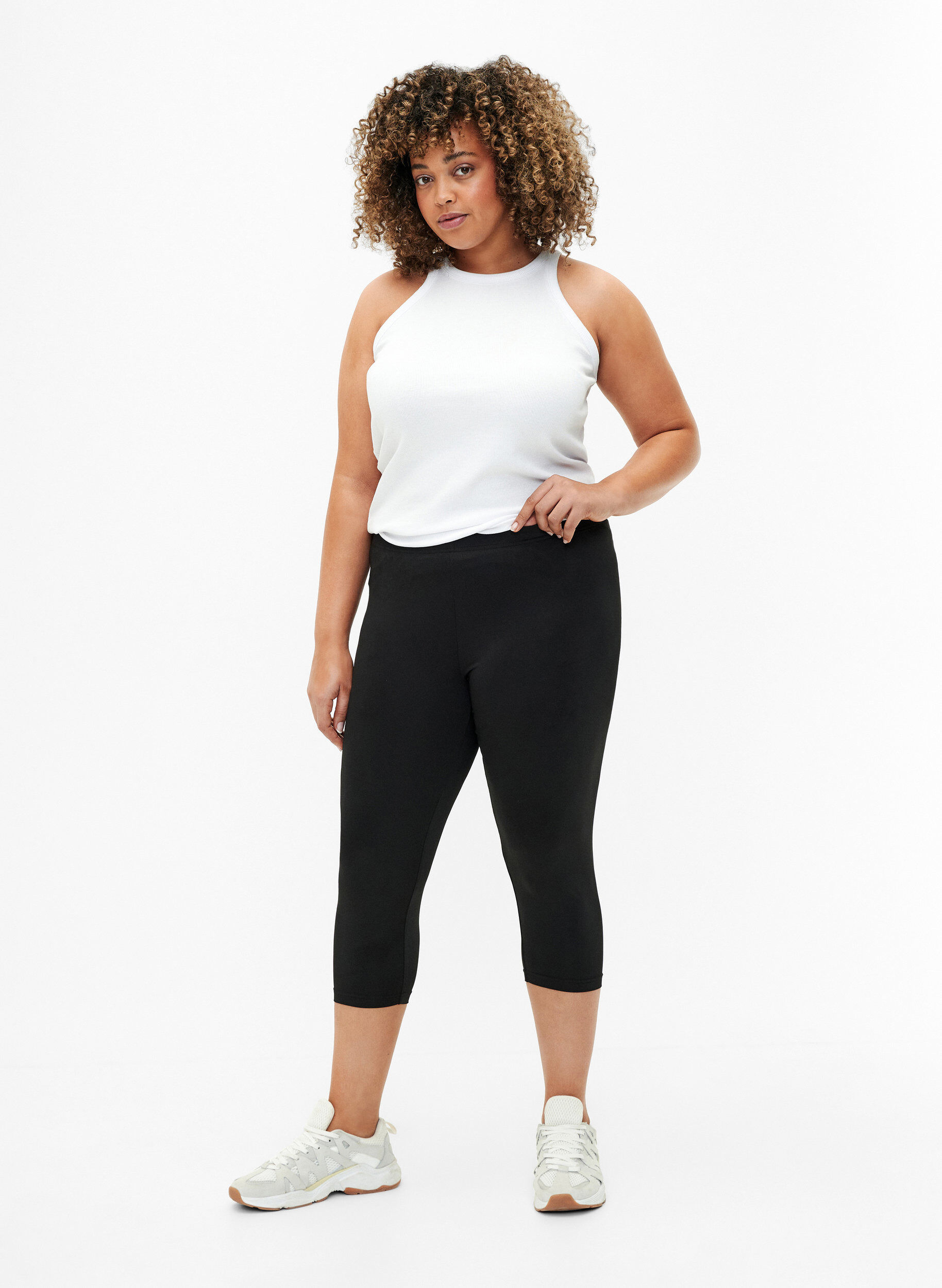 Zizzi2-pack Leggings mit 3/4-L&auml;nge, Schwarz, Model image number 1