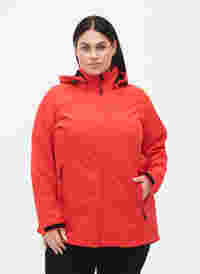 Softshell-Jacke mit abnehmbarer Kapuze, Poppy Red, Model