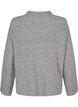 Gestrickte Bluse aus Wolle mit Kontraststreifen, Medium Grey Melange, Packshot image number 1