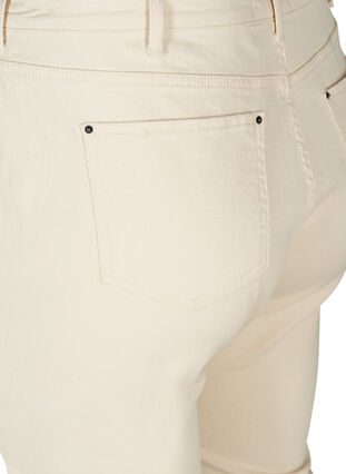 Cropped Mille Mom Jeans mit Fransensaum, Ecru, Packshot image number 3