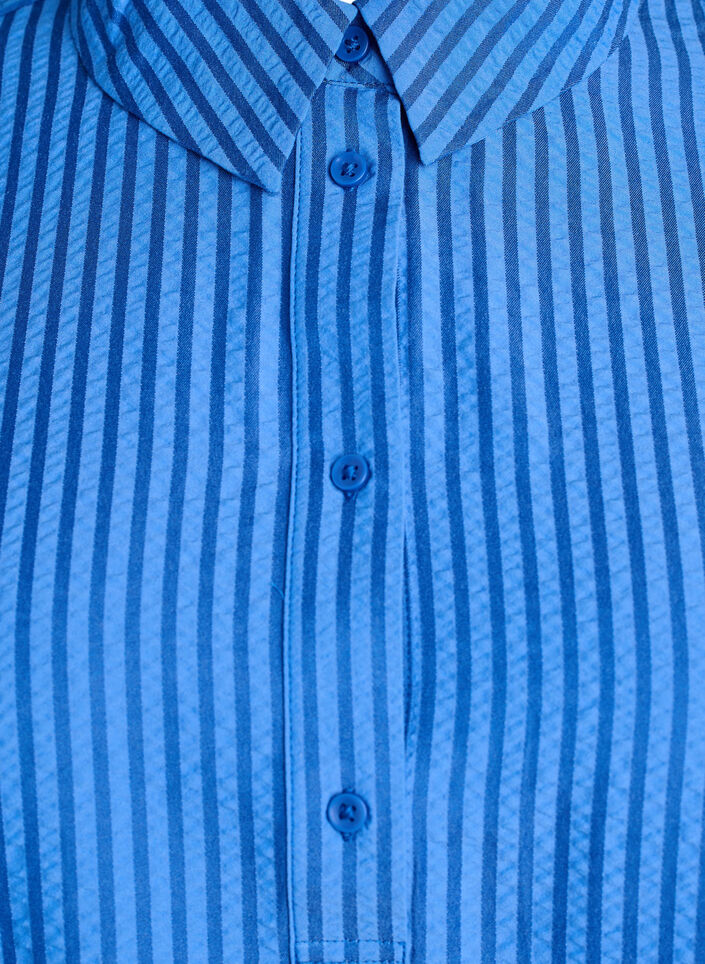 Gestreifte Bluse mit Knopfdetail am Rücken, Blau, Packshot image number 2