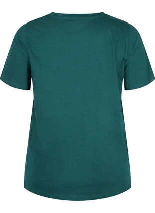 T-Shirt aus Bio-Baumwolle mit Nieten, Dark Green, Packshot image number 1