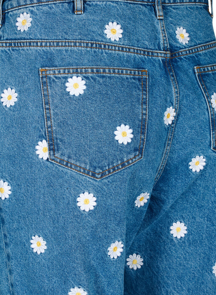  Gemma Jeans mit hoher Taille und Gänseblümchen, Blau, Packshot image number 3