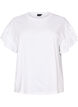 T-Shirt aus Bio-Baumwolle mit R&uuml;schen&auml;rmeln, Wei&szlig;, Packshot image number 0
