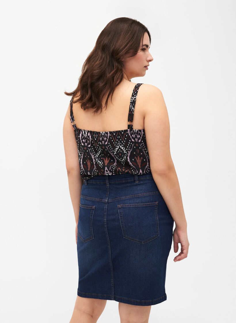 FLASH - Eng anliegender Jeansrock, Blau, Model image number 1