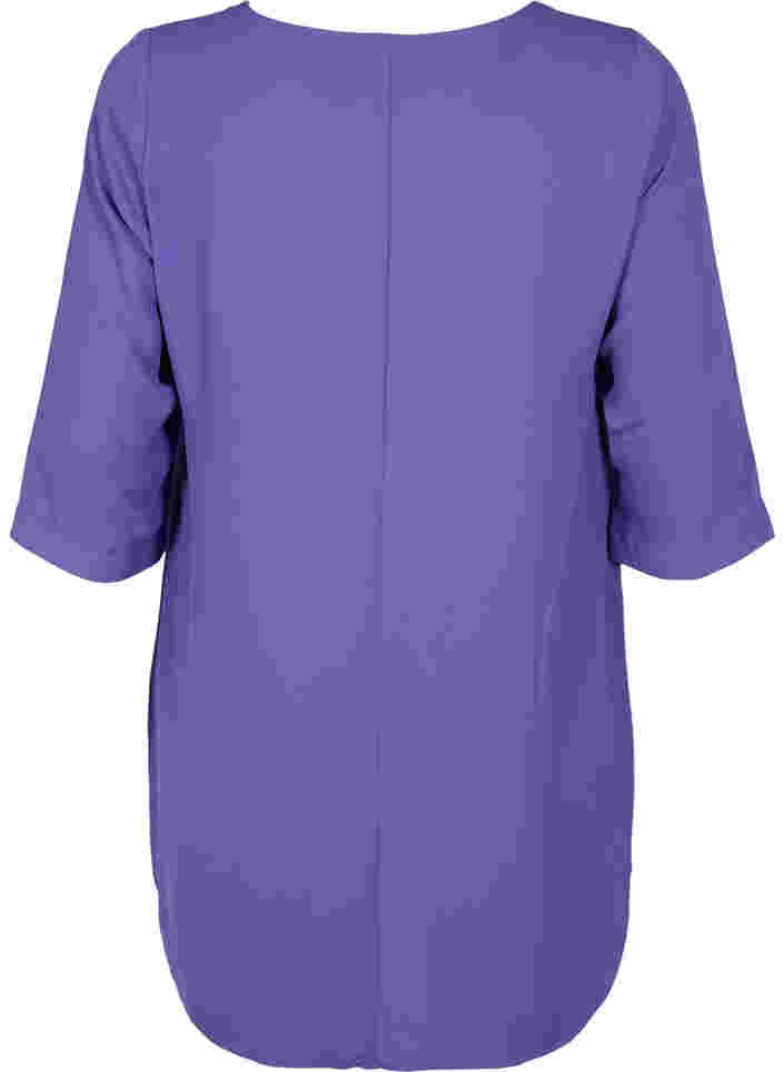 Bluse mit 3/4 Ärmeln und V-Ausschnitt, Ultra Violet, Packshot image number 1