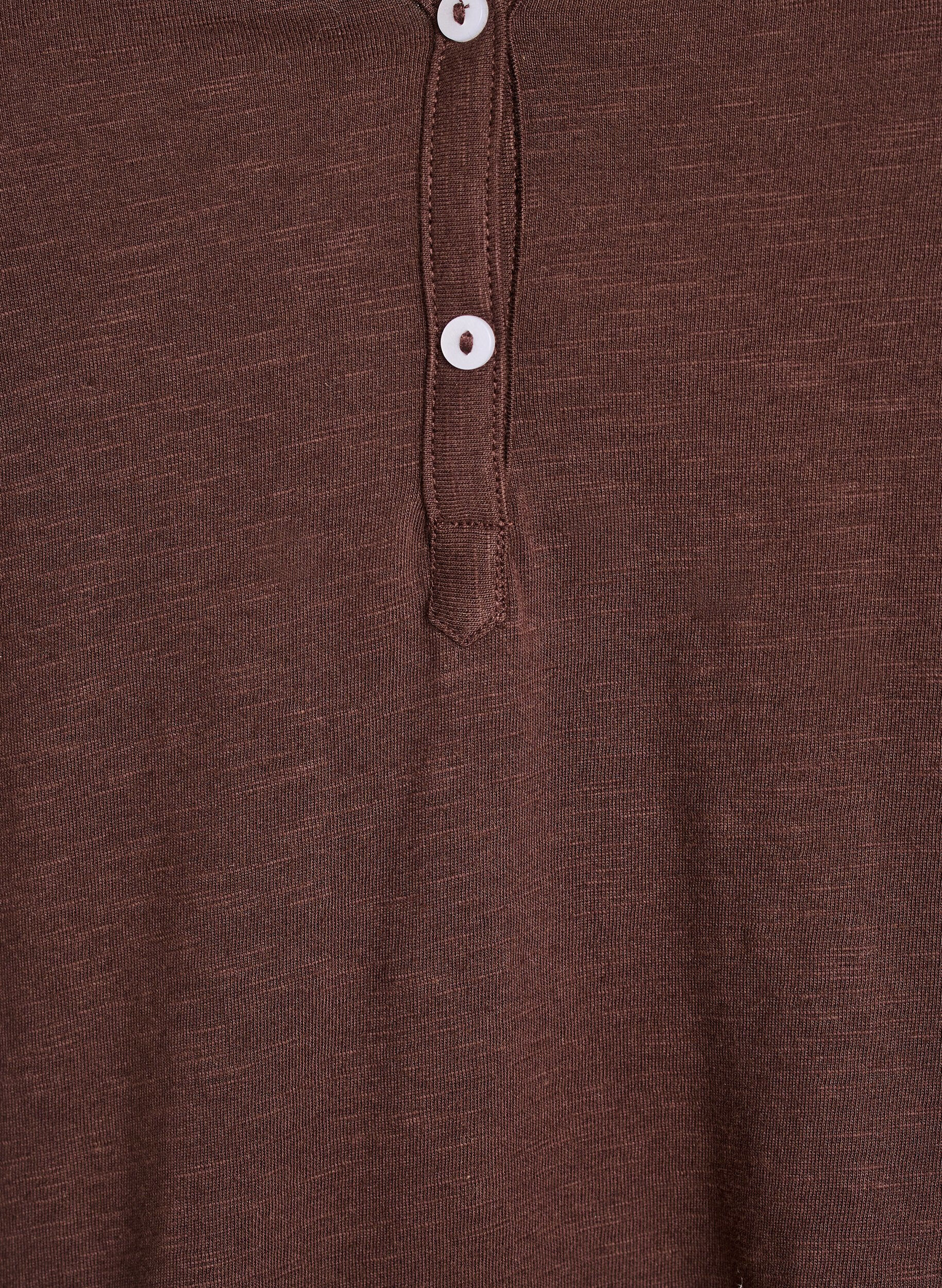 ZizziT-Shirt mit Knopfleiste, Braun, Packshot image number 2