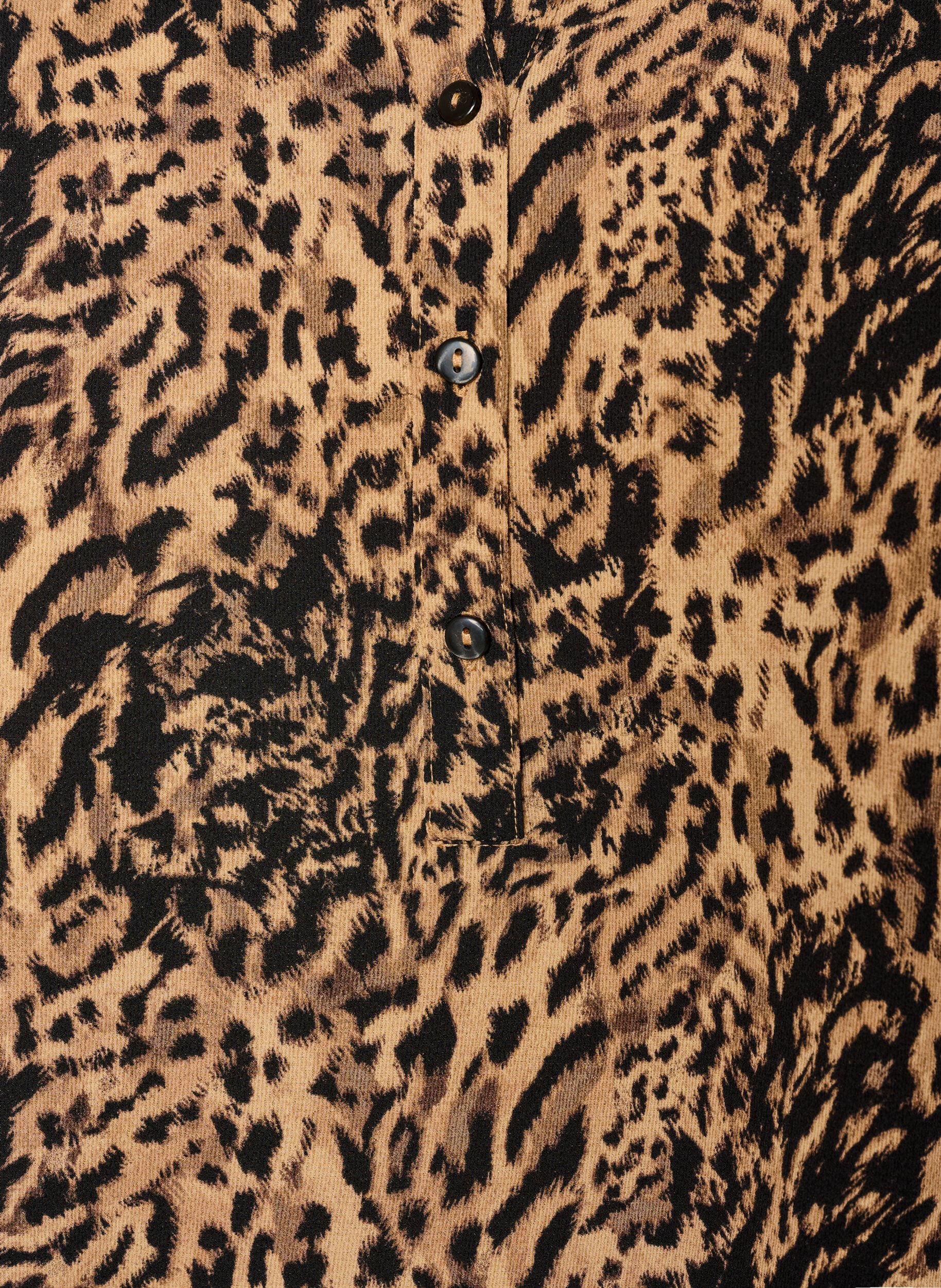 ZizziBluse mit kurzen &Auml;rmeln und V-Ausschnitt, Braun, Packshot image number 2