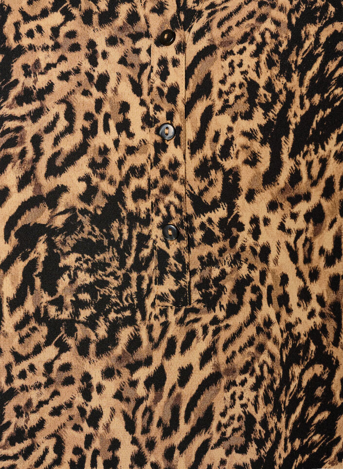 Bluse mit kurzen &Auml;rmeln und V-Ausschnitt, Braun, Packshot image number 2