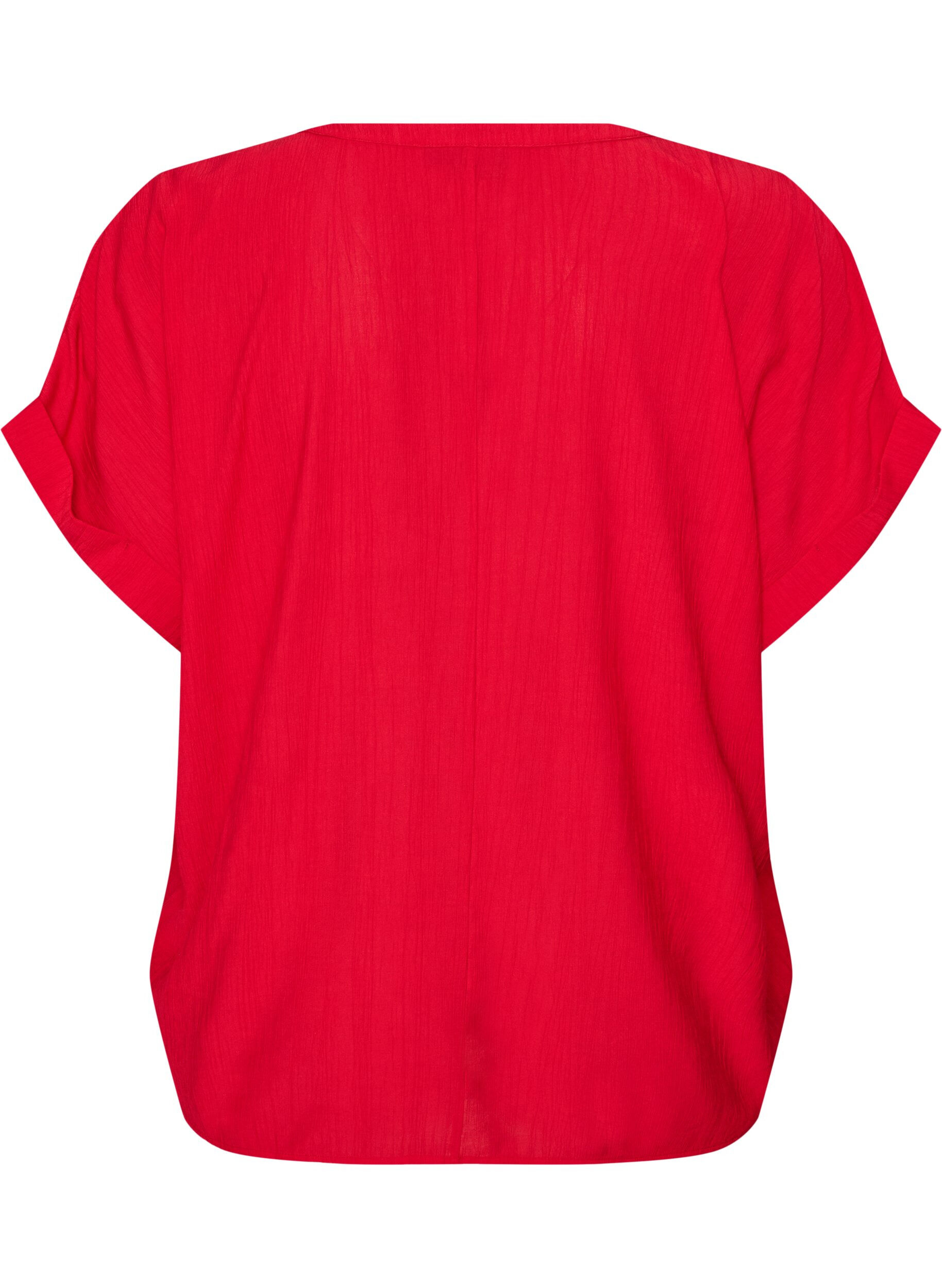 ZizziBluse aus Viskose mit Kn&ouml;pfen und Struktur, Rot, Packshot image number 1