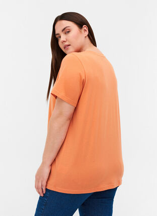 Kurzarm T-Shirt mit Print, Brandied Melon, Model image number 1