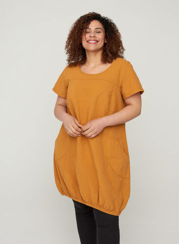 Kurzarm Kleid aus Baumwolle, Bucktorn, Model image number 0