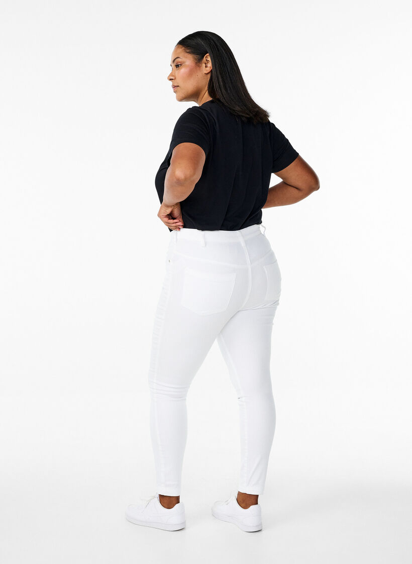 Extra schmale Amy Jeans mit hoher Taille, White, Model image number 1
