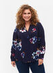 FLASH - Lang&auml;rmelige Bluse mit Print, Big Blue Flower, Model image number 0