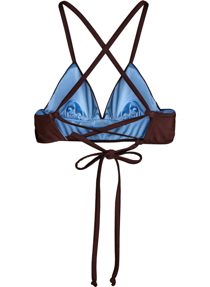 Wende-Bikini-Top mit V-Ausschnitt und Kreuztr&auml;gern, Braun, Packshot image number 1