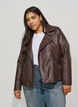 Bikerjacke aus Kunstleder, Braun, Model image number 3
