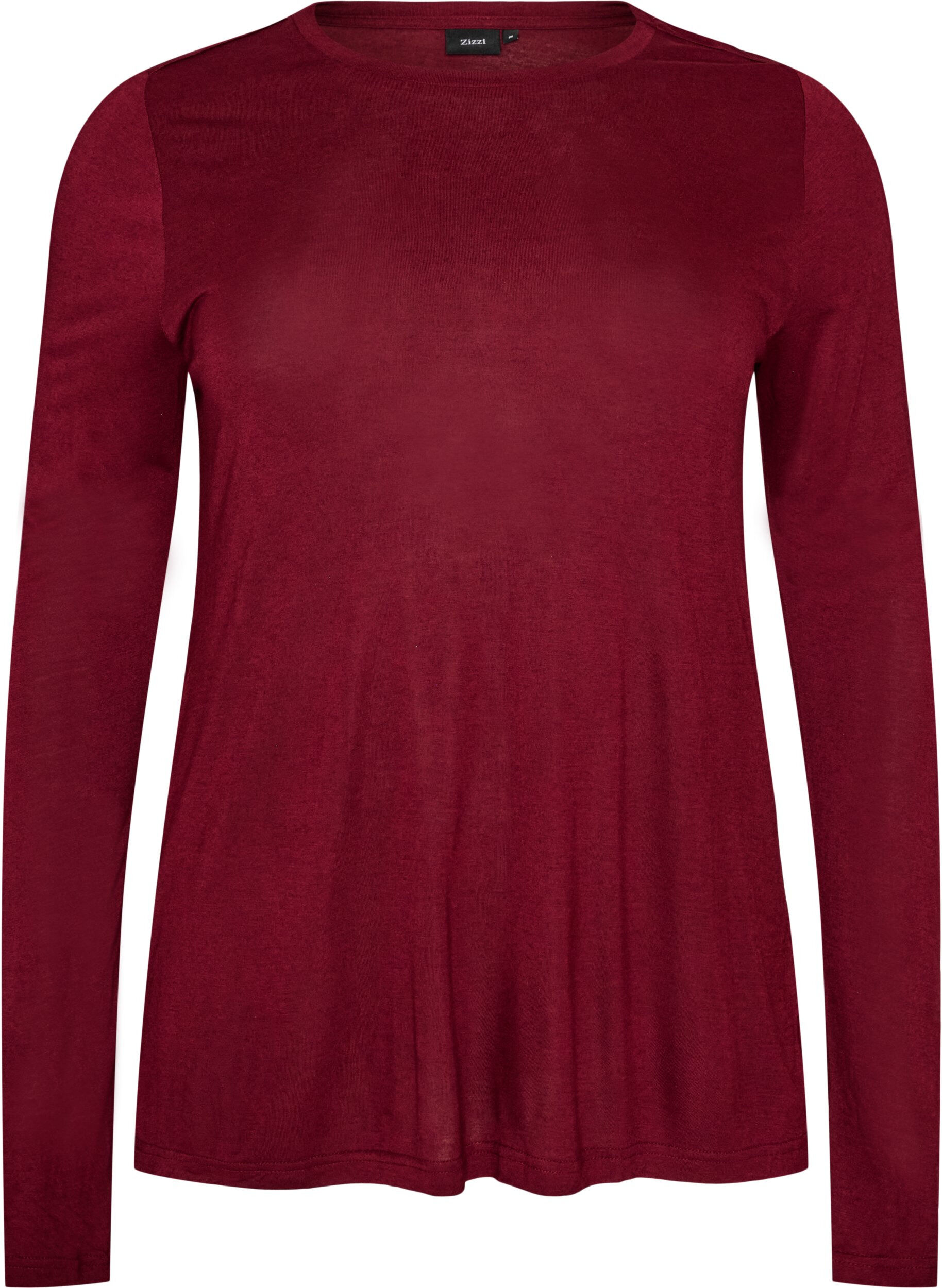 ZizziLang&auml;rmelige Bluse aus Wolle und Viskose, Rot, Packshot image number 0