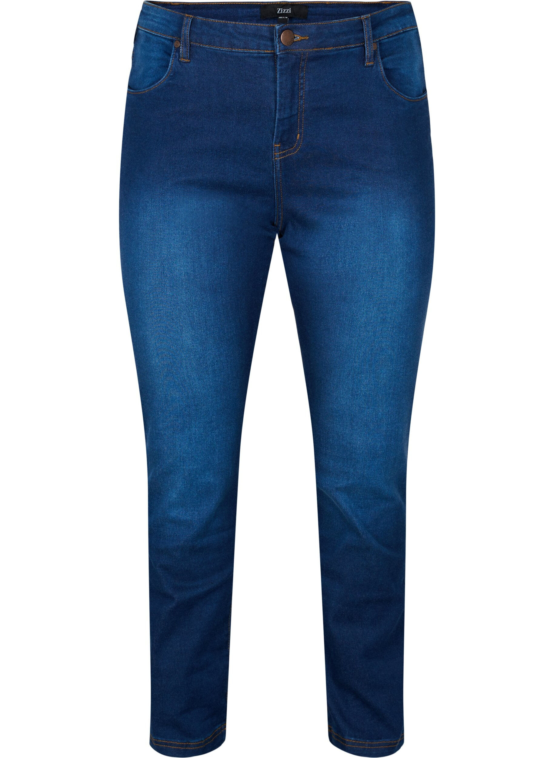 ZizziSlim Fit Emily Jeans mit normaler Taillenh&ouml;he, Blau, Packshot image number 0