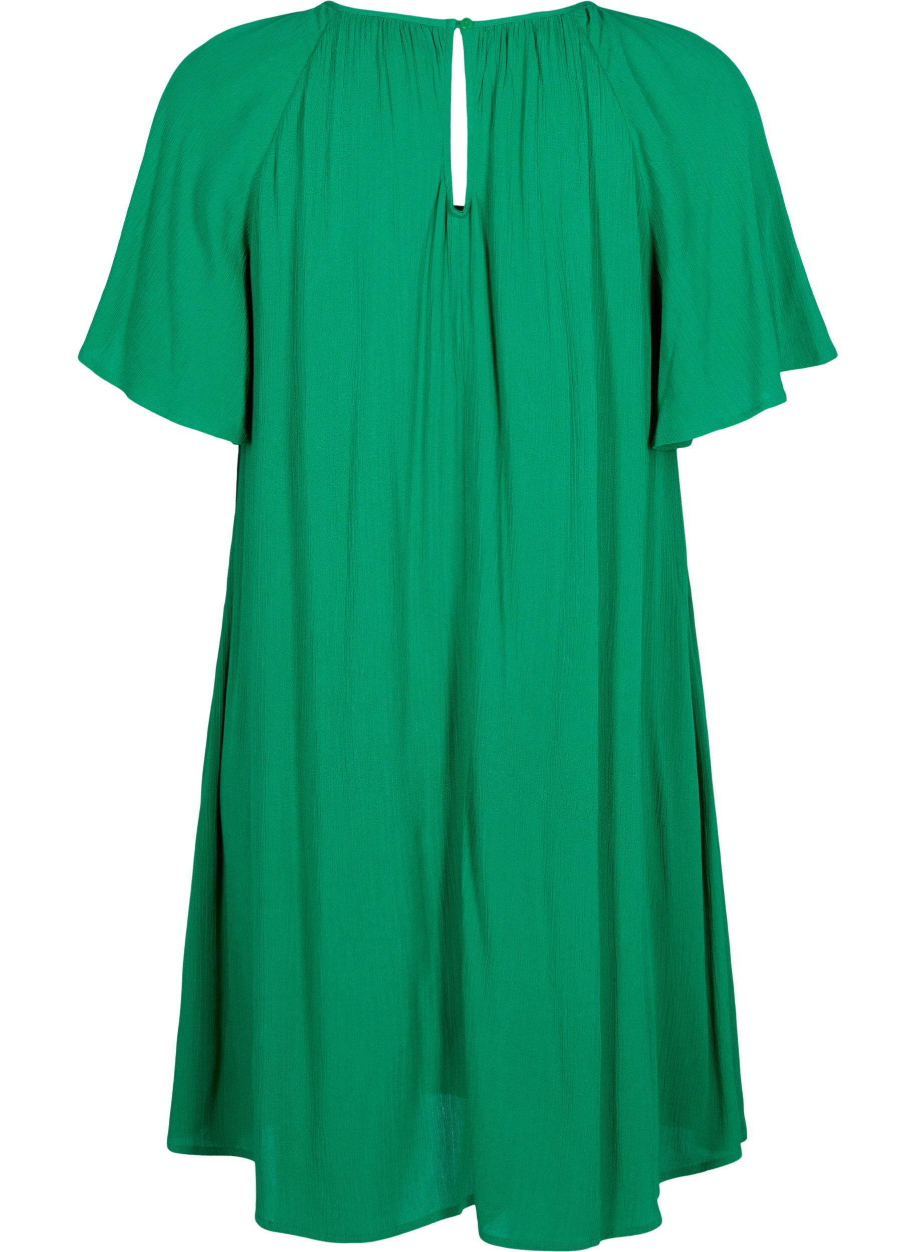 ZizziViskosekleid mit kurzen &Auml;rmeln, Jolly Green, Packshot image number 1