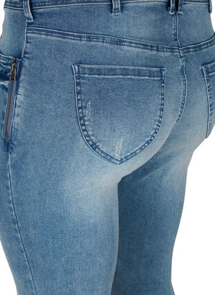 Super Slim Amy Jeans mit Schlitz, Blue denim, Packshot image number 3