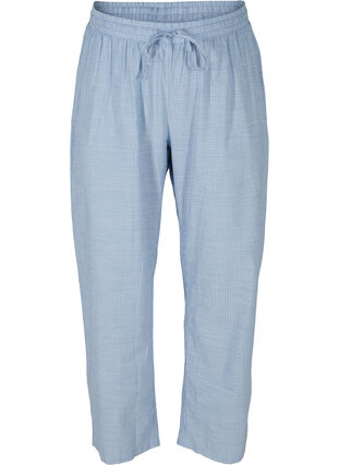 Lockere Schlafanzughose mit Streifen, White/Blue Stripe, Packshot image number 0