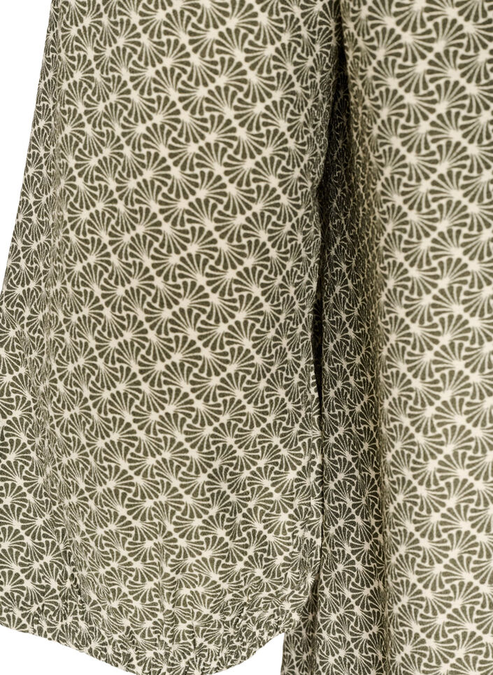 Gemusterte Bluse aus Viskose mit 3/4-&Auml;rmeln, Gr&uuml;n, Packshot image number 3