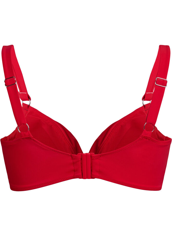 Bikini-BH mit B&uuml;gel und Drapierung, Rot, Packshot image number 1