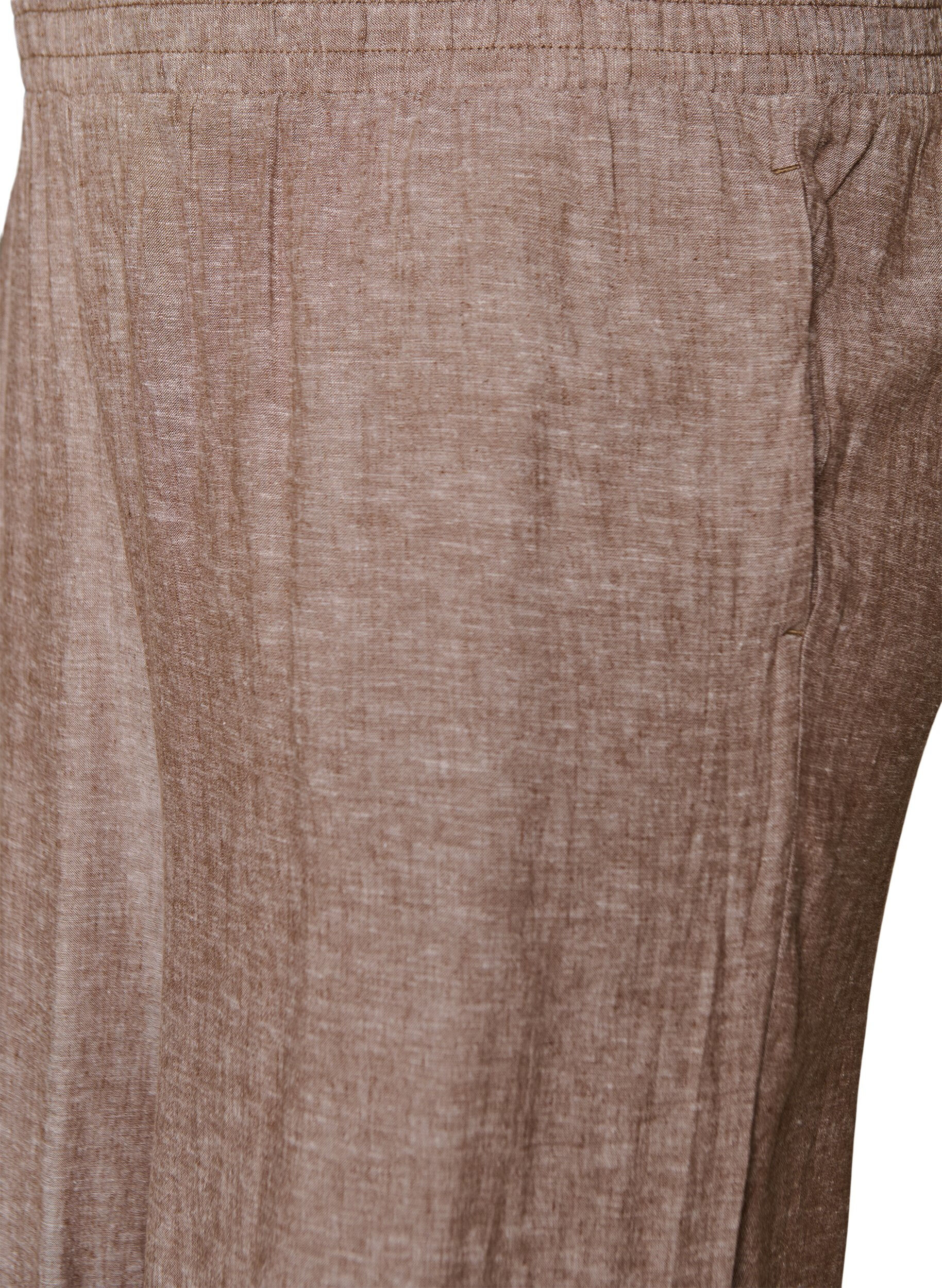 ZizziHose aus Leinen und Viskose mit weitem Bein, Braun, Packshot image number 2