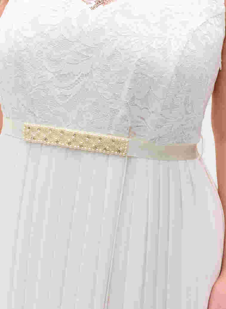 Brautgürtel mit Perlen, Star White, Model image number 1