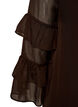 Kurzes Kleid mit transparenten R&uuml;schen&auml;rmeln, Braun, Packshot image number 3