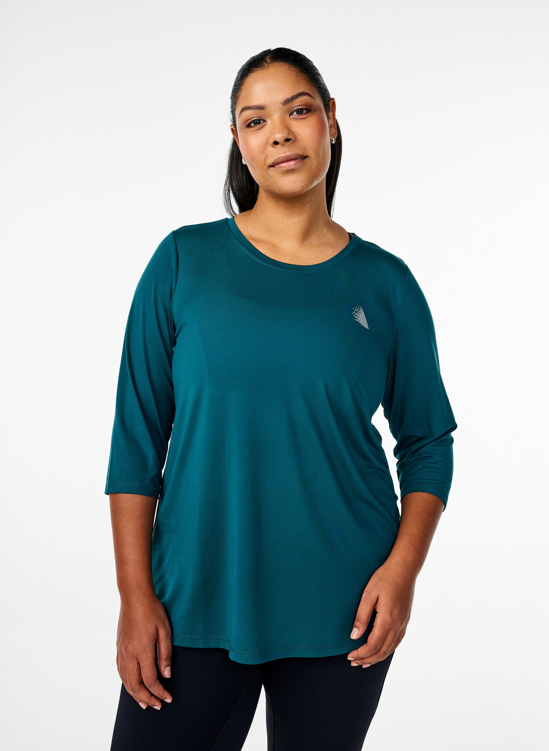 ZizziTrainingsshirt mit 3/4-&Auml;rmeln, Gr&uuml;n, Model image number 0