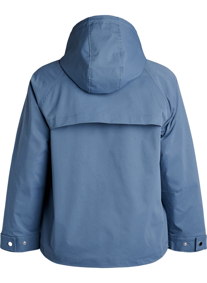 Kurze Frühlingsjacke mit abnehmbarer Kapuze, Blau, Packshot image number 1