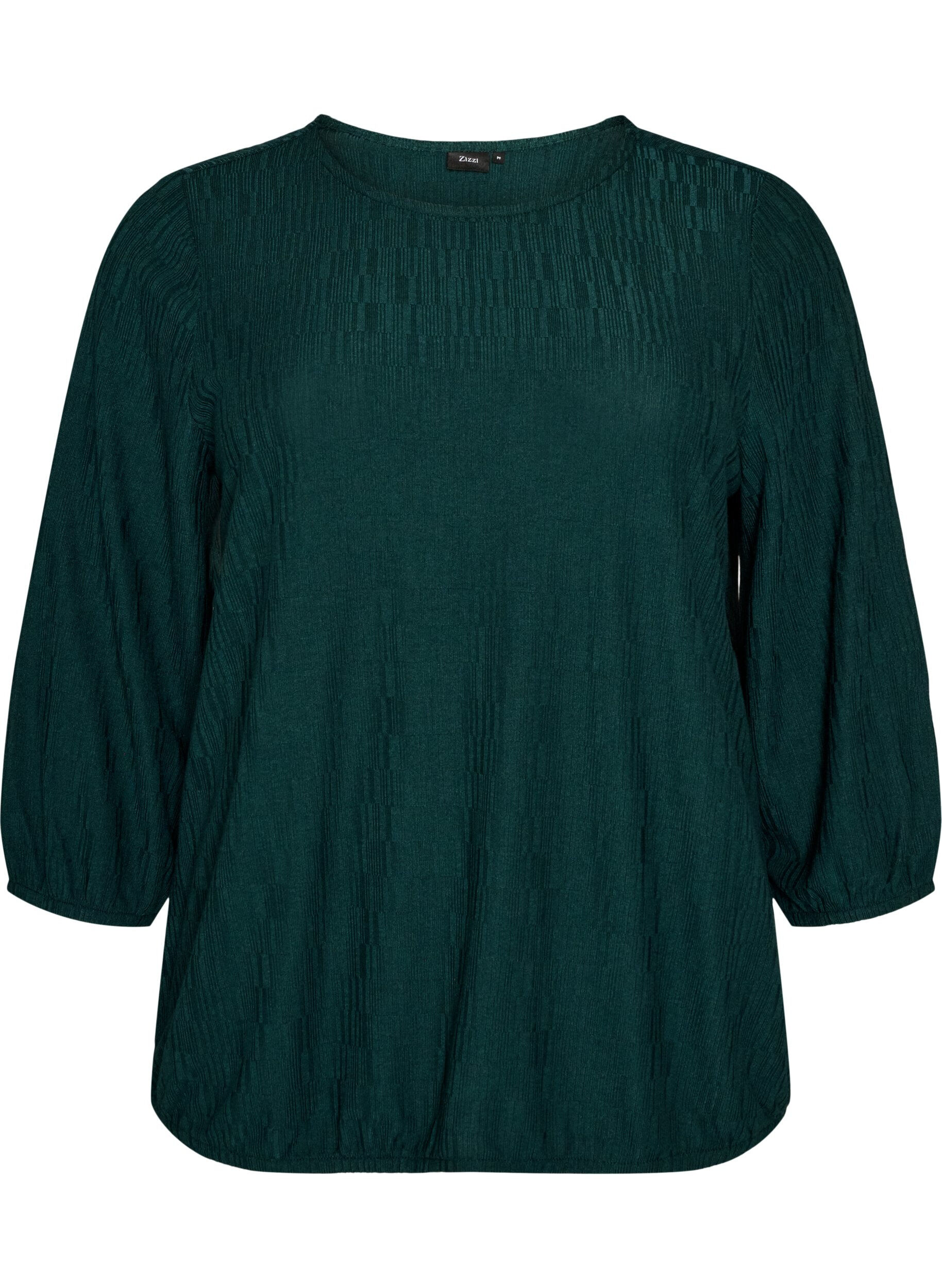Bluse mit Struktur und 3/4-&Auml;rmeln