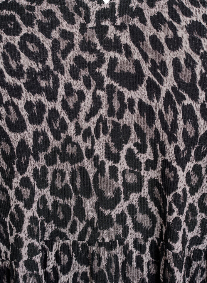Kurzes A-Linien-Kleid mit Leopardenmuster, Grau, Packshot image number 2