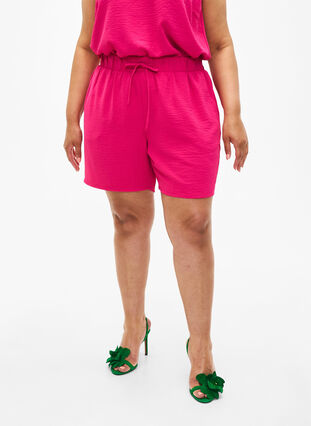 Kurze Hose mit Taschen und elastischem Bund, Pink Peacock, Model image number 2