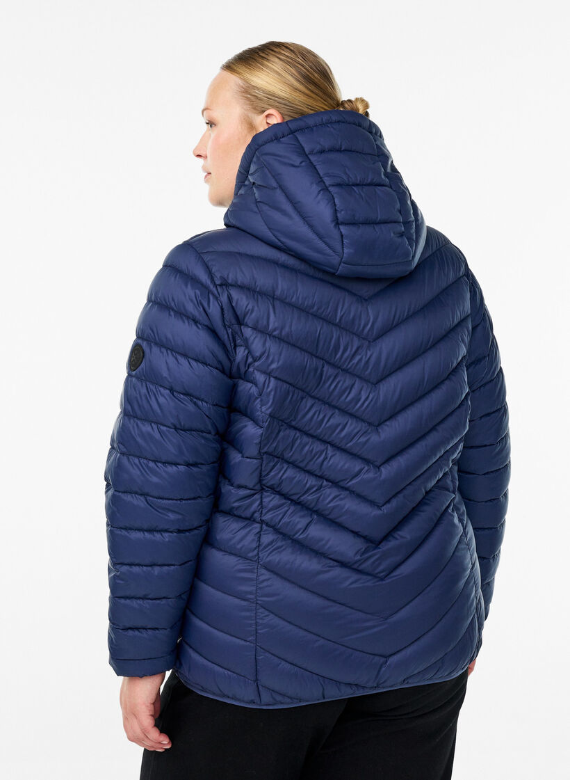 Leichte Steppjacke mit Kapuze, Blau, Model image number 2