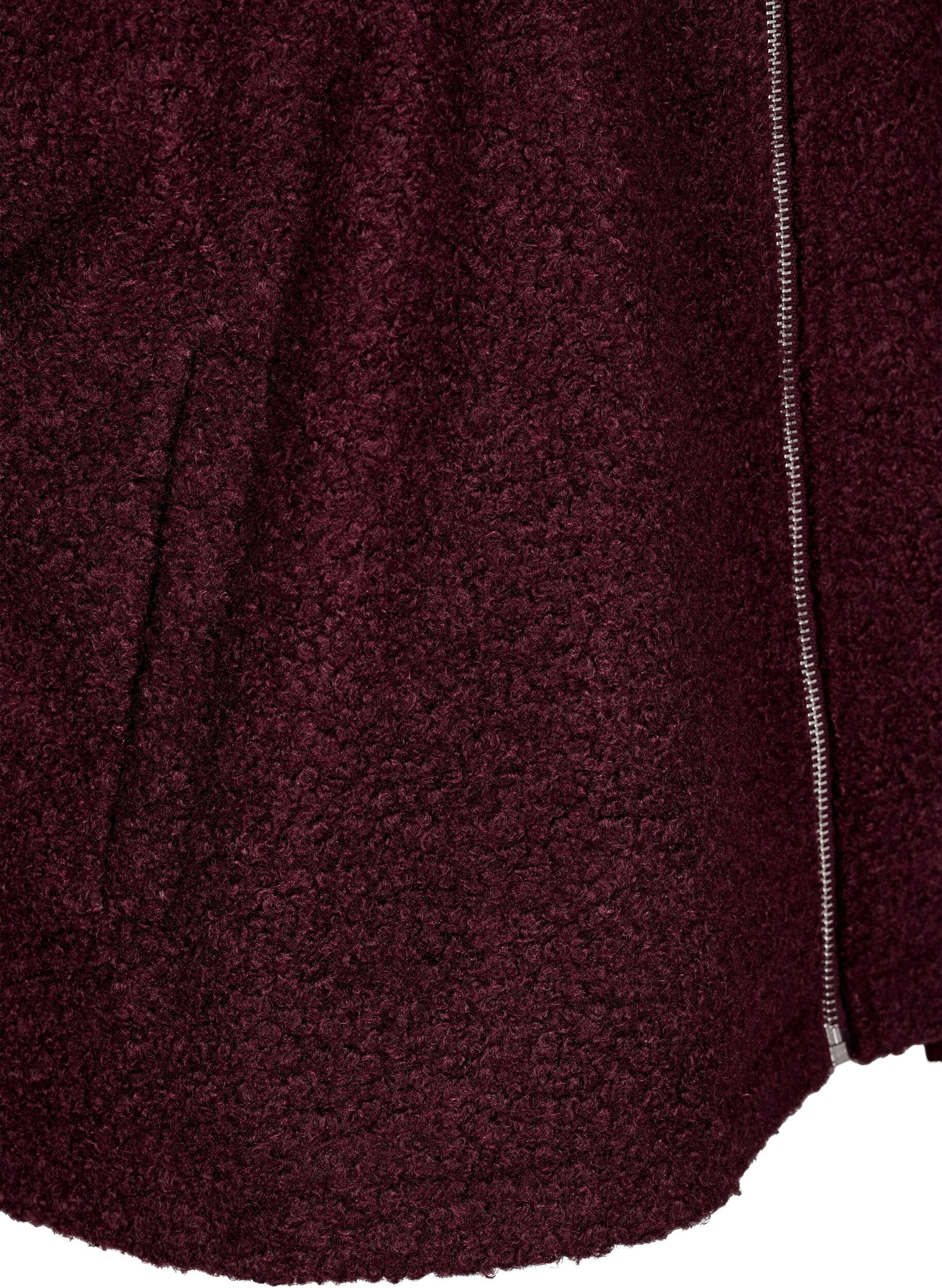 ZizziKurze Jacke mit Rei&szlig;verschluss, Dunkles Bordeaux, Packshot image number 3