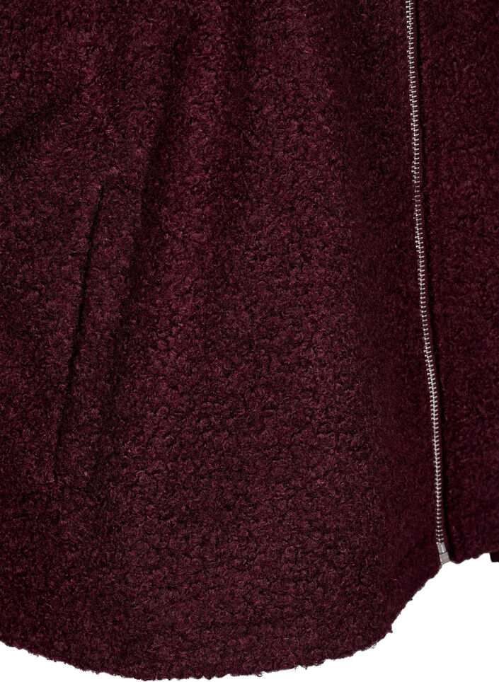 Kurze Jacke mit Reißverschluss, Dunkles Bordeaux, Packshot image number 3