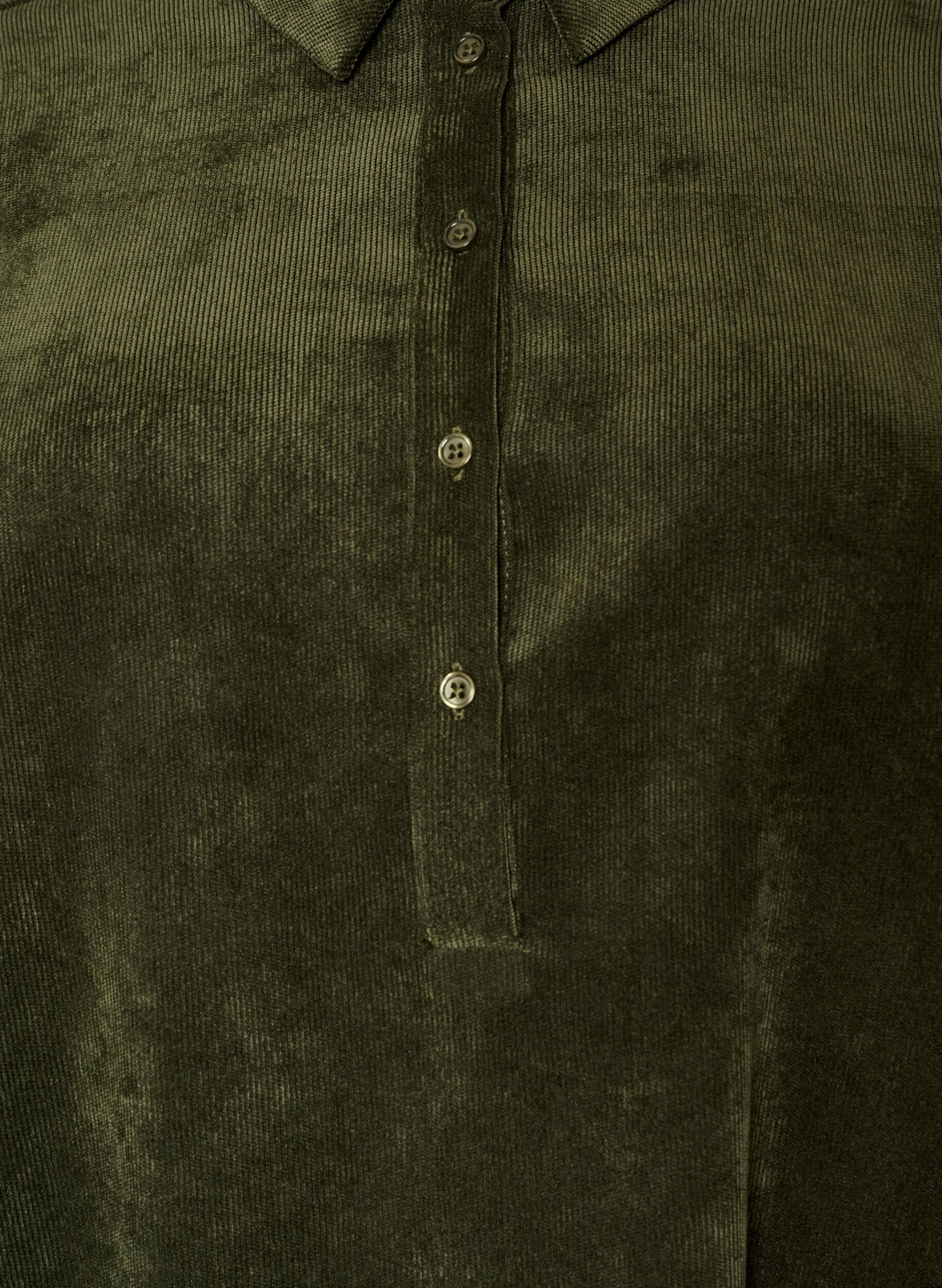 ZizziHemdblusenkleid aus Cord mit Kragen und Knopfleiste, Gr&uuml;n, Packshot image number 2