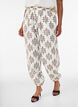 Gemusterte Ballonhose mit hoher Taille, Vanille, Model image number 2