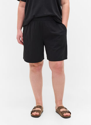 Lockere Shorts mit Taschen, Black, Model image number 2