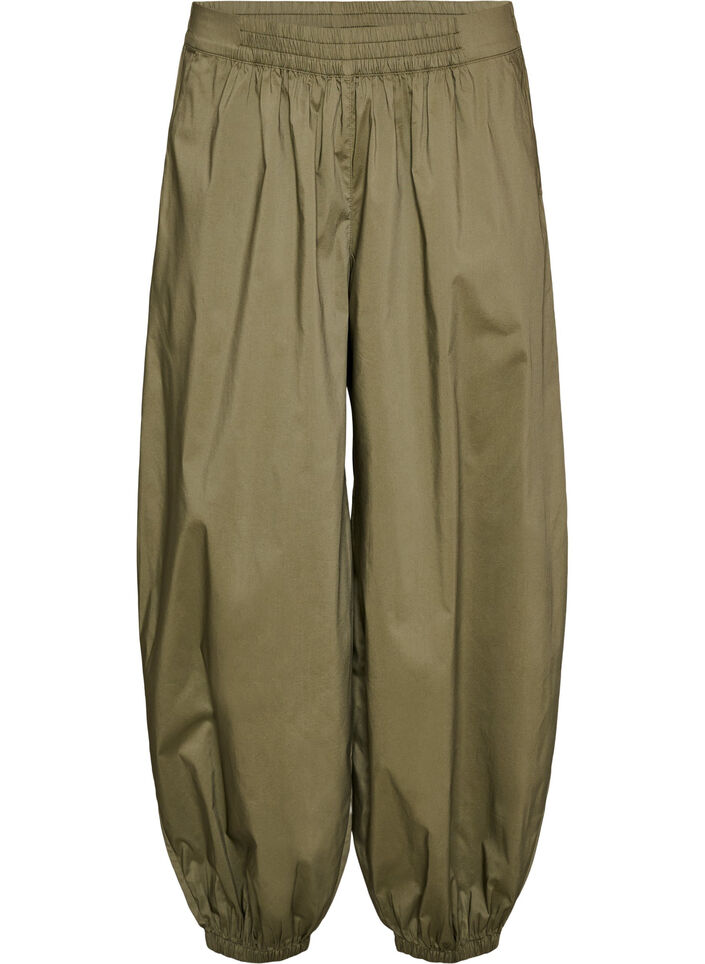 Ballonhose mit Taschen und elastischem Bund, Gr&uuml;n, Packshot image number 0
