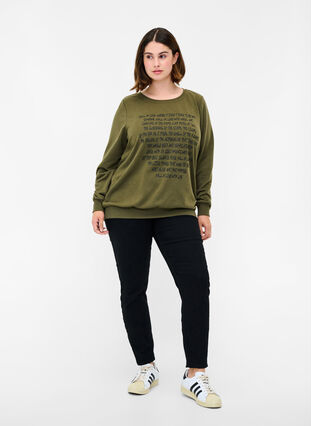 Sweatshirt mit Textprint, Ivy G w. Black AOP, Model image number 2