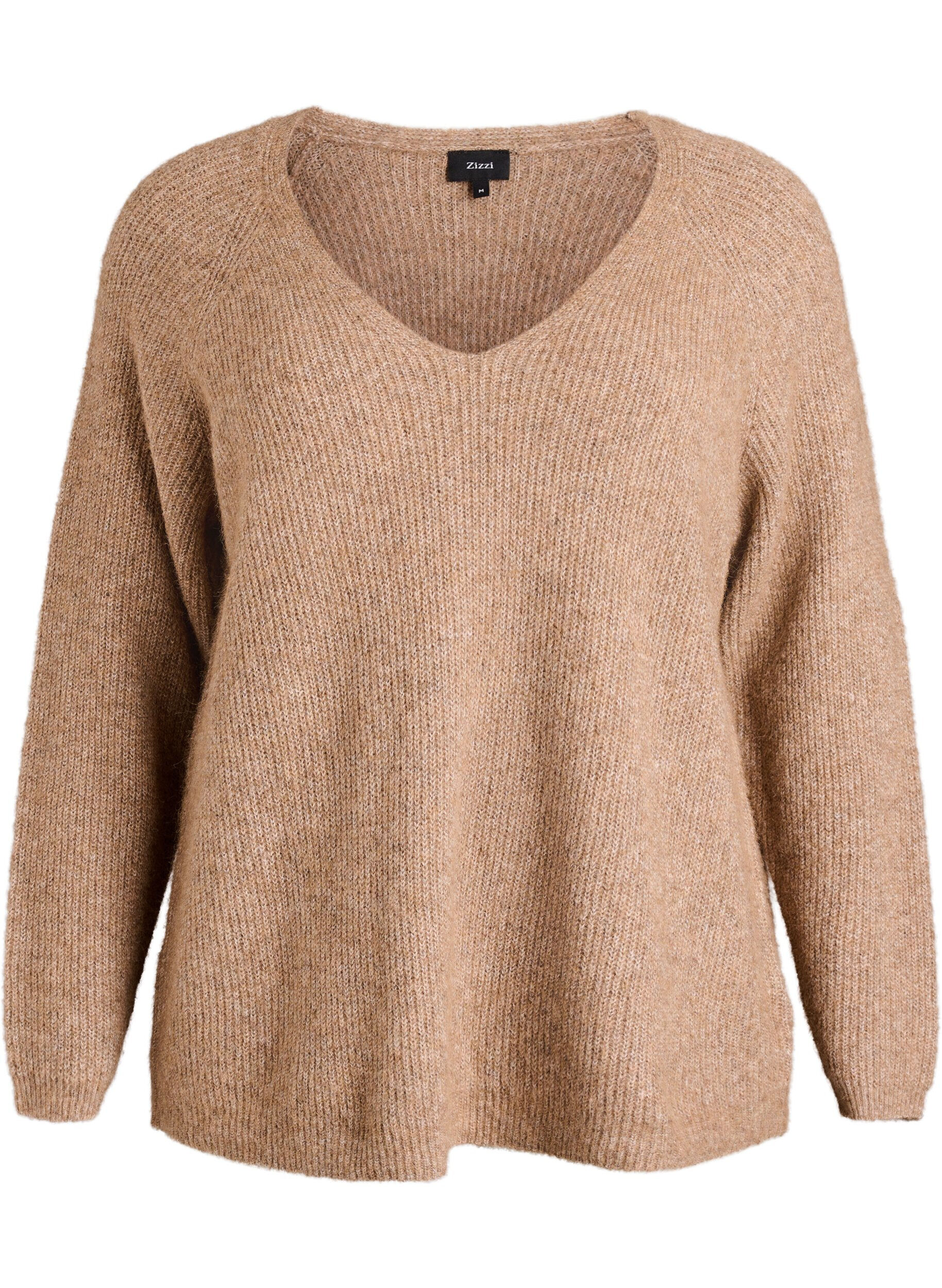 Strickbluse mit V-Ausschnitt und Raglan&auml;rmeln