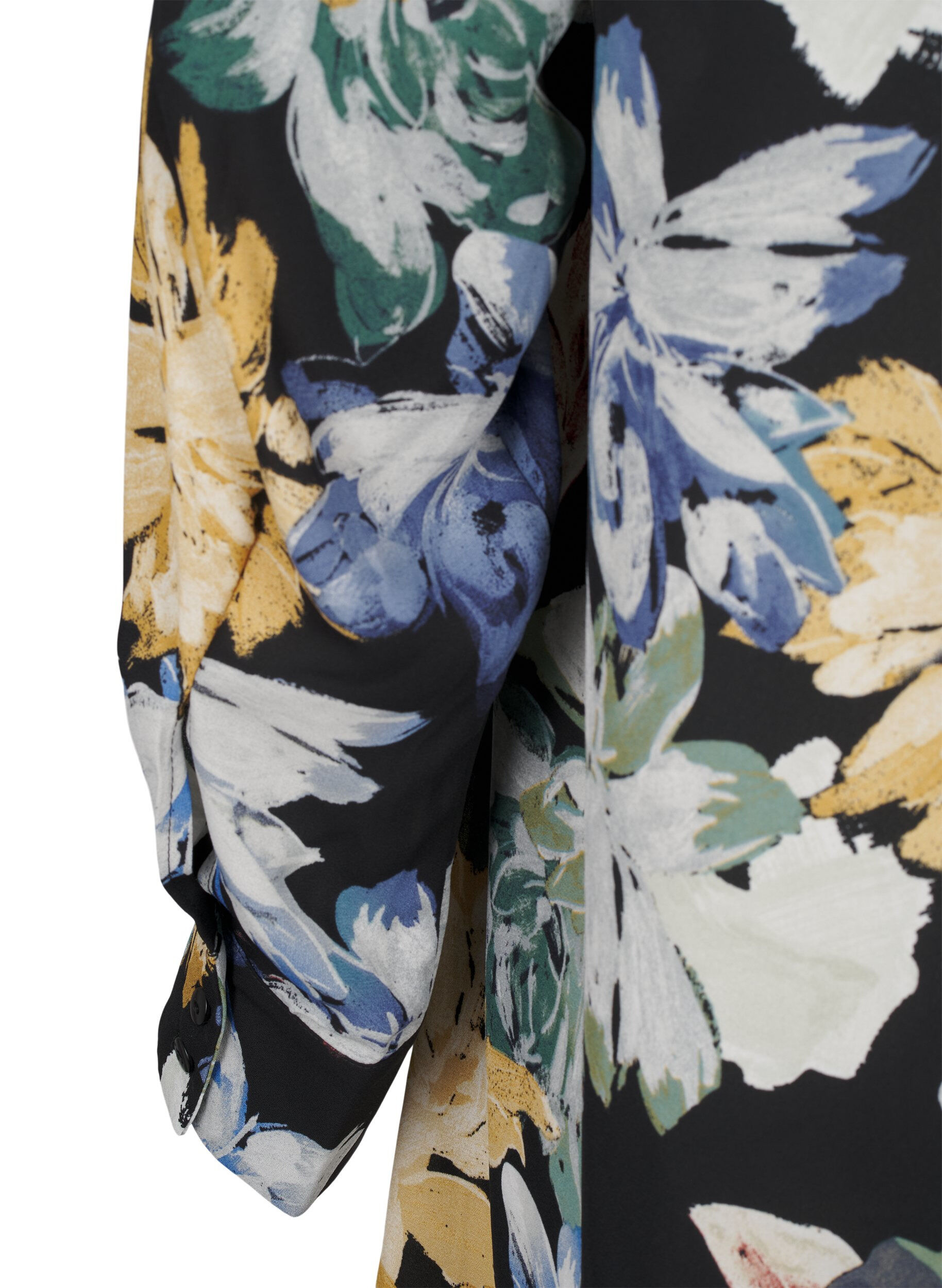 ZizziLang&auml;rmliges Kleid mit Blumendruck, Yellow Flower AOP, Packshot image number 3