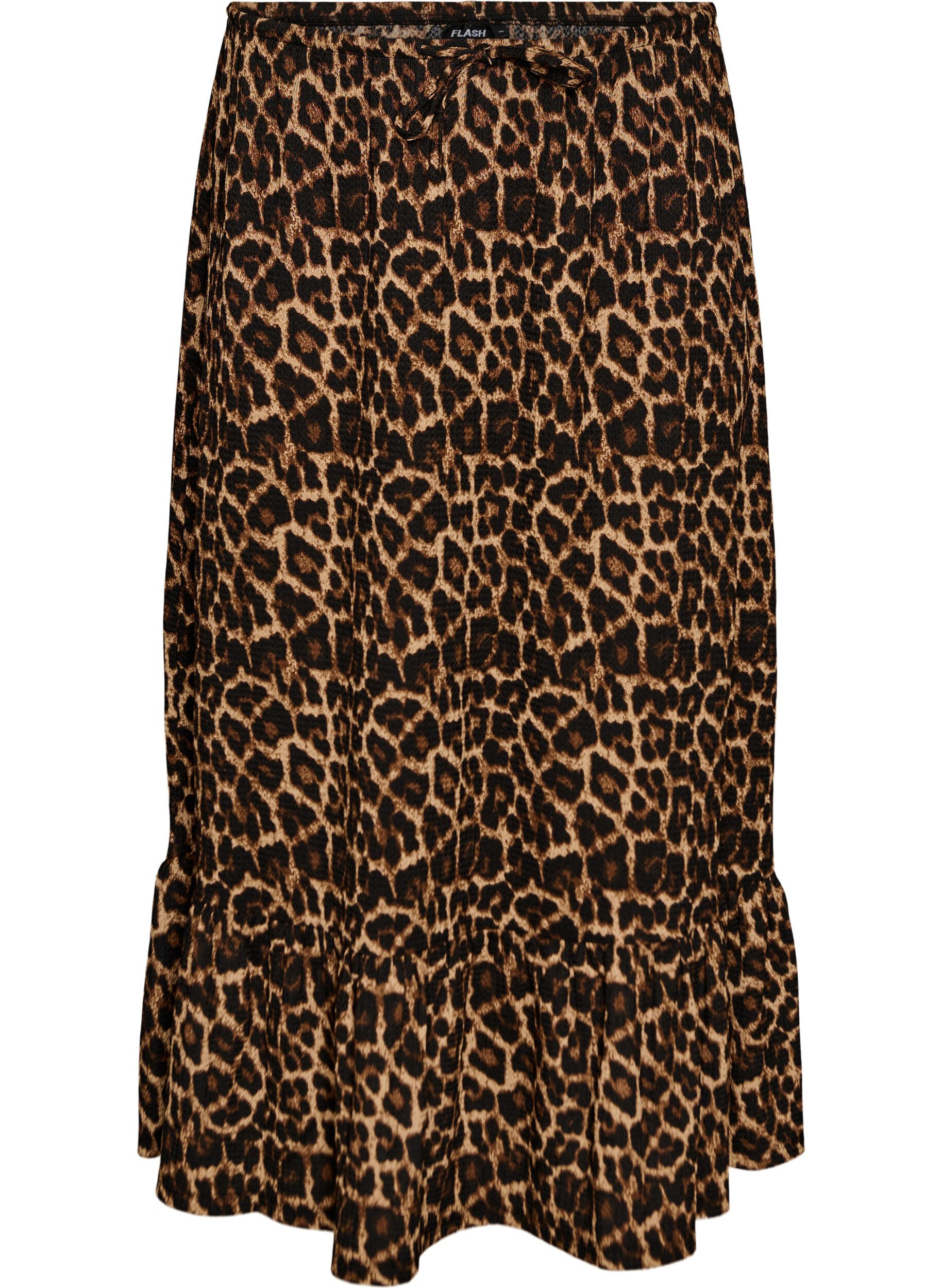 ZizziLanger Rock mit Bindeg&uuml;rtel und R&uuml;schensaum, Schwarz, Packshot image number 0