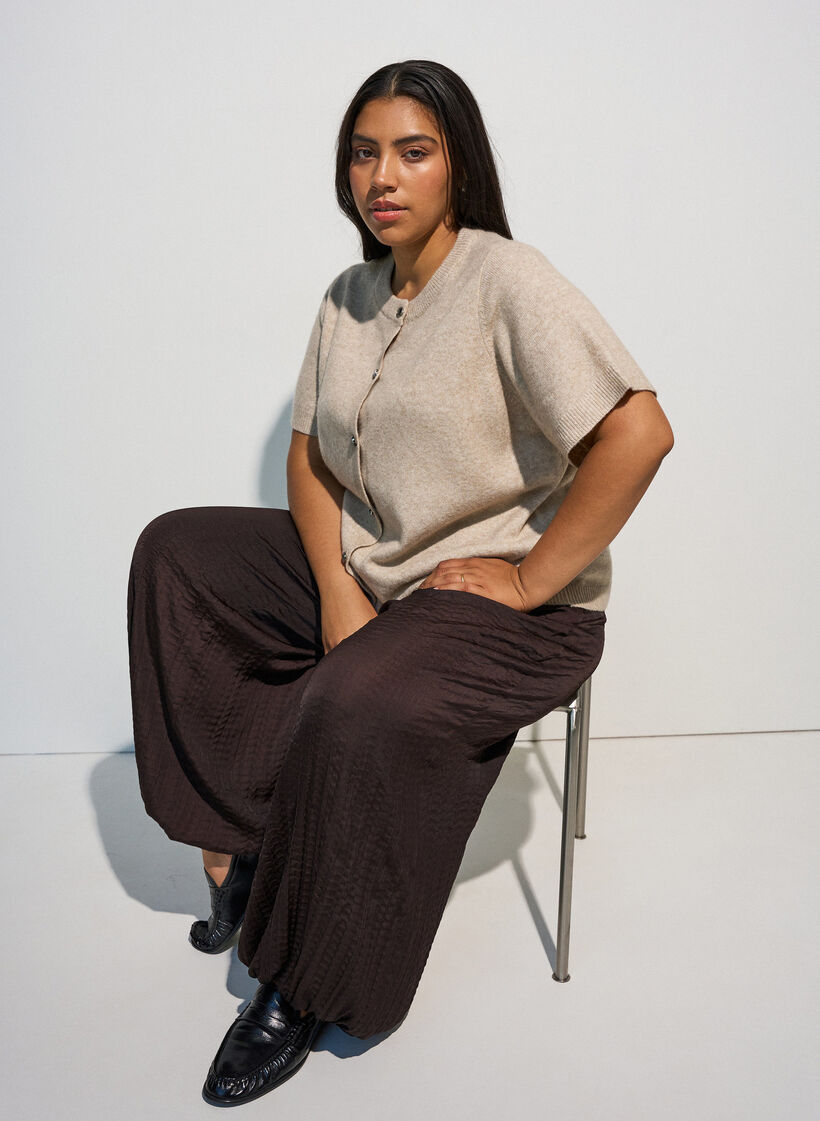 Strickjacke mit kurzen &Auml;rmeln, Beige, Image image number 0