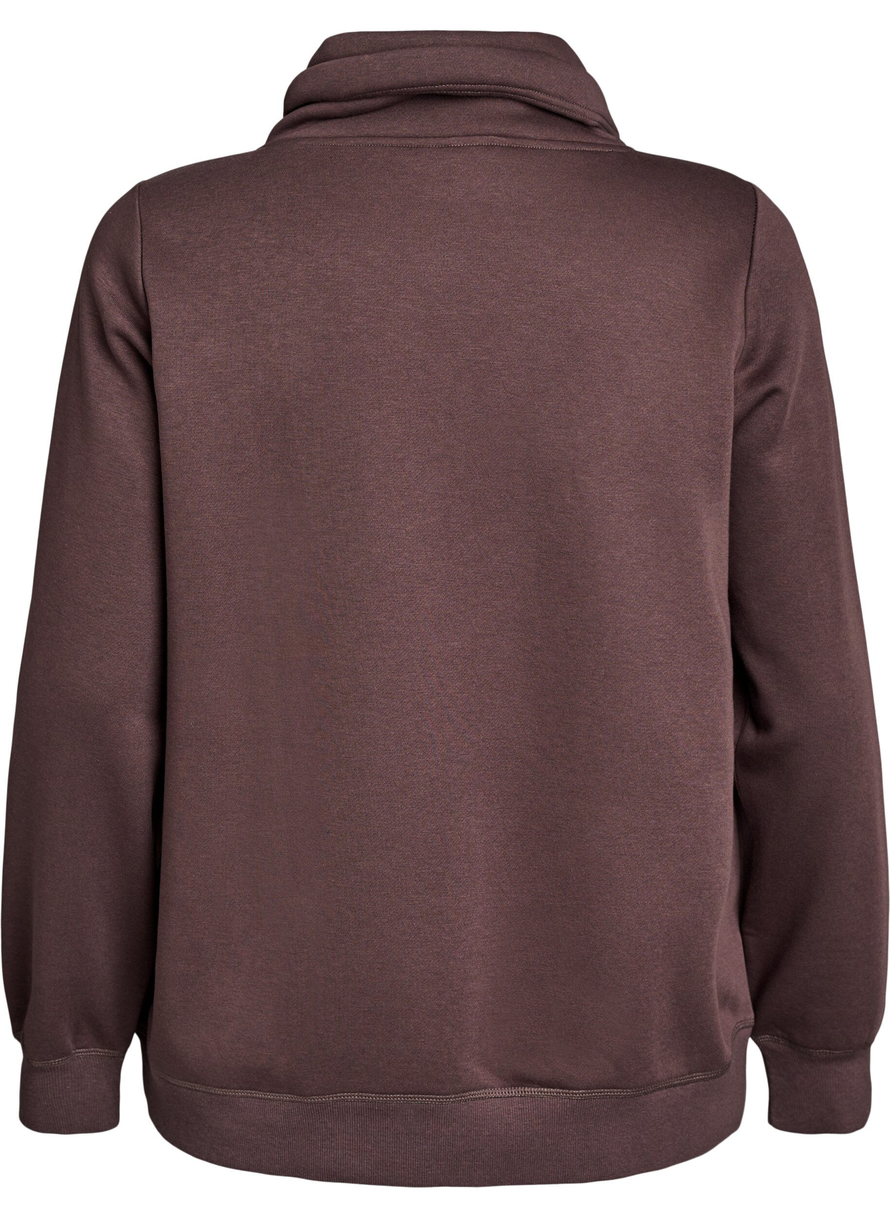 ZizziSweatshirt mit Stehkragen und Taschen, Braun, Packshot image number 1