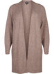 FLASH - Gerippter Cardigan mit Schlitzen, Brown Lentil Melange, Packshot image number 0