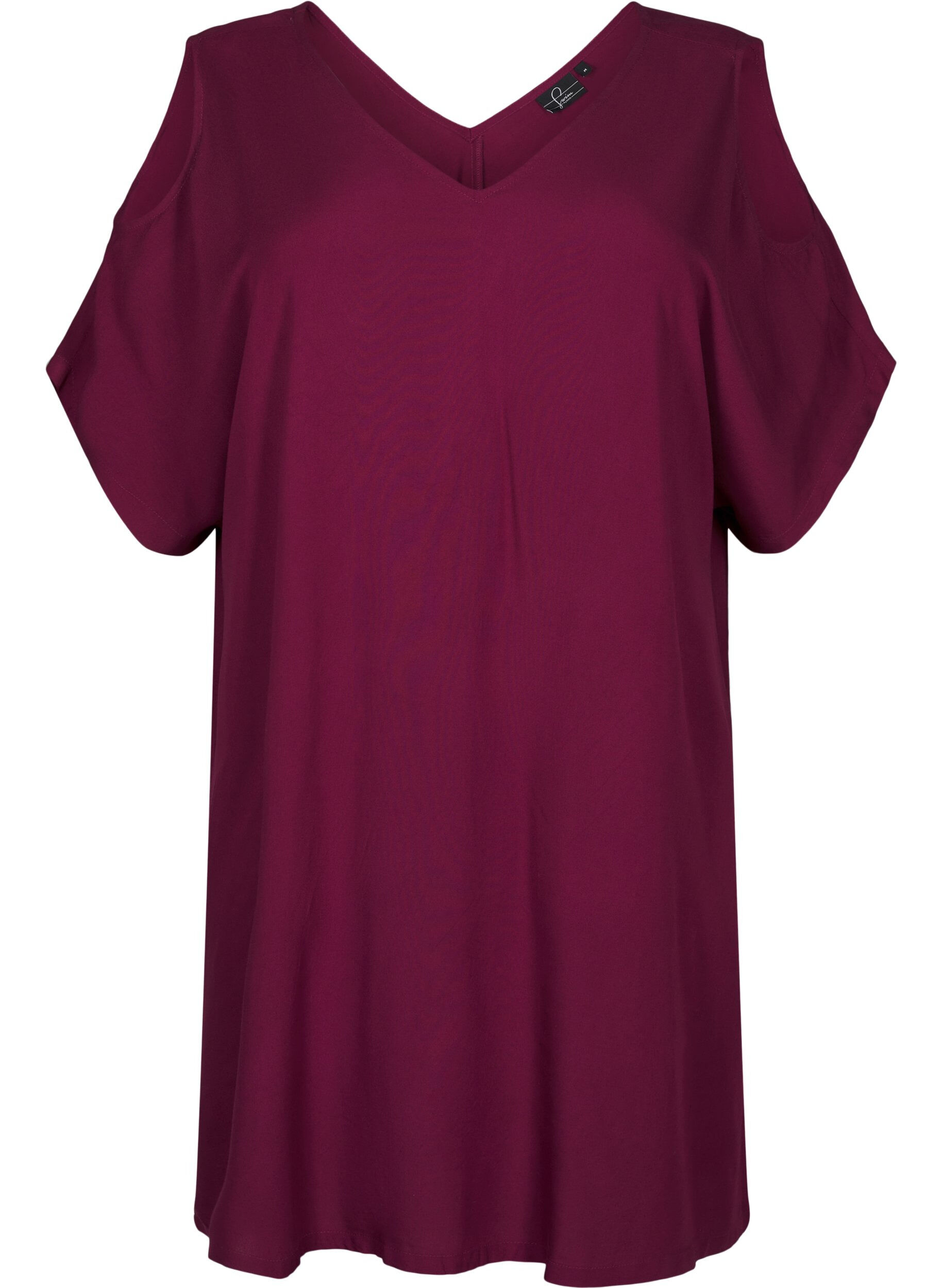 ZizziStrandkleid aus Viskose mit Schulterdetail, Rot, Packshot image number 0